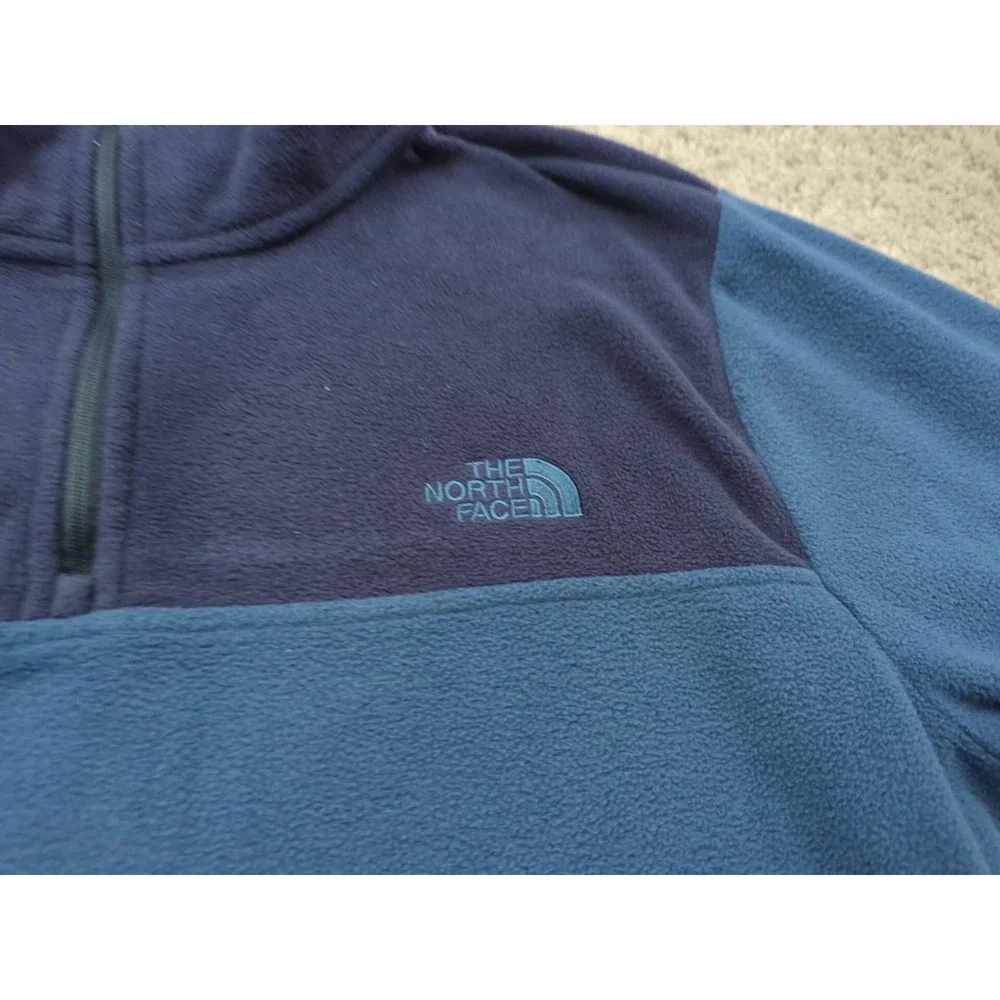 The North Face Pullover Mens M Blue 1/4 Zip‎ Logo Fleece Glacier Outdoor